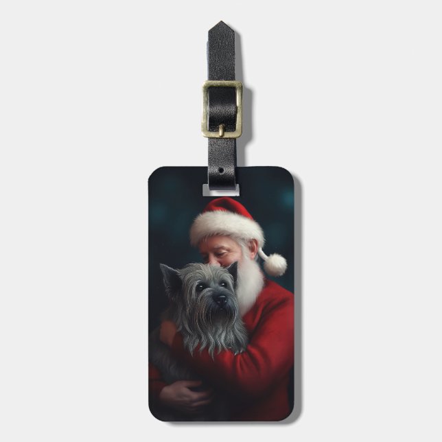 Skye Terrier med Jultomten julafton Bagagebricka (Vertikal Framsida)