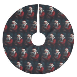 Skye Terrier med Jultomten julafton Julgransmatta Borstad Polyester