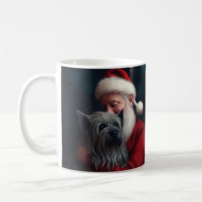 Skye Terrier med Jultomten julafton Kaffemugg (Vänster)