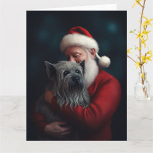 Skye Terrier med Jultomten julafton Kort