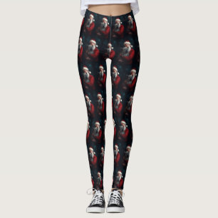 Skye Terrier med Jultomten julafton Leggings