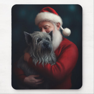 Skye Terrier med Jultomten julafton Musmatta