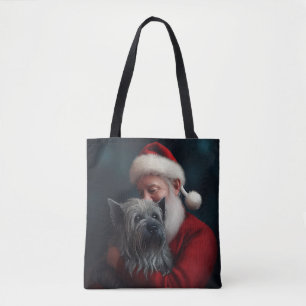 Skye Terrier med Jultomten julafton Tygkasse