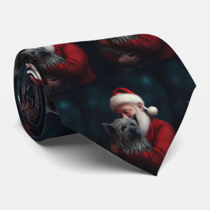 Skye Terrier med Tomte Festlig jul Slips