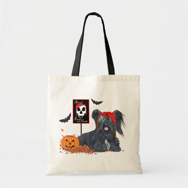 Skye Terrier Pirat för Halloween Tygkasse (Framsidan)