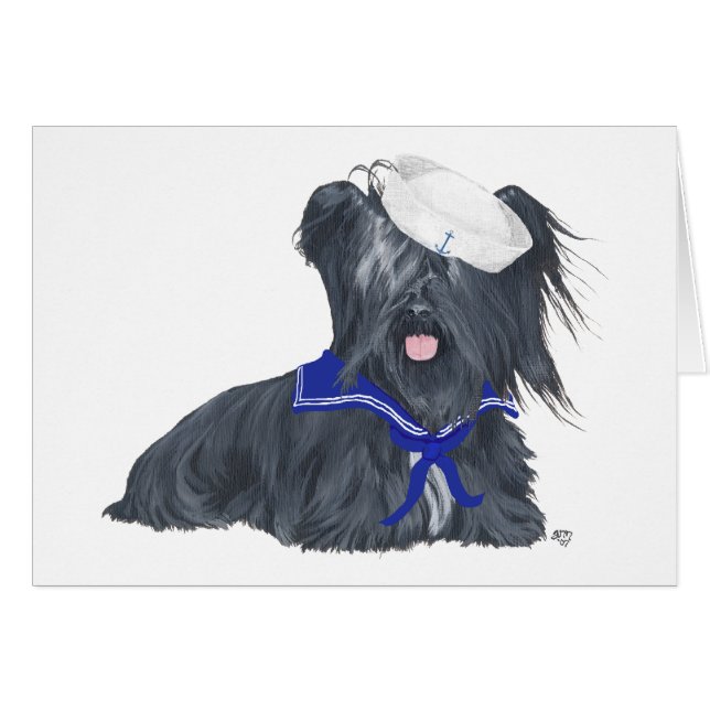Skye Terrier Sailor Hälsningskort (Framsidan Horizontal)