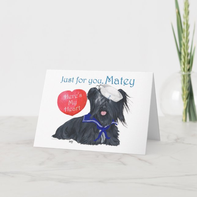Skye Terrier Sailor Valentine Helgkort (Framsida)