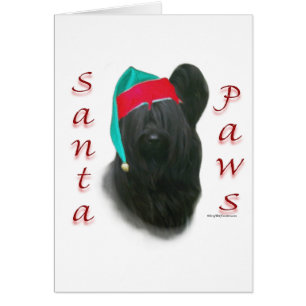 Skye Terrier Santa Tassar Hälsningskort