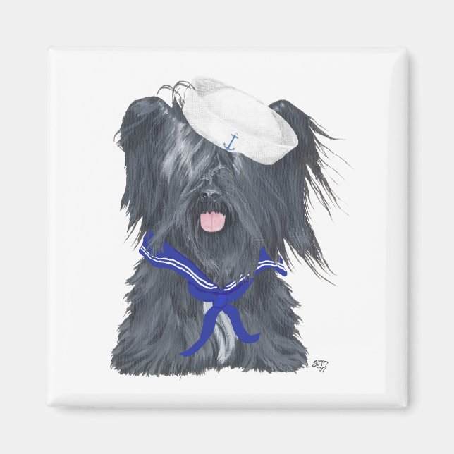 Skye Terrier Sjöman Magnet (Framsidan)