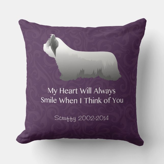 Skye Terrier tänker på din design Kudde (Framsida)