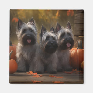 Skye Terrier Valp Höstglädje Pumpa Magnet