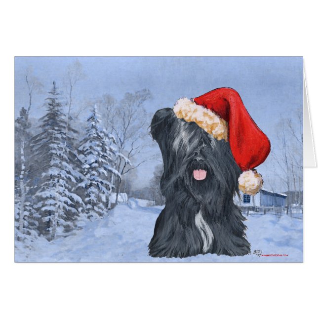 Skye Terrier Vintertid Hälsningskort (Framsidan Horizontal)