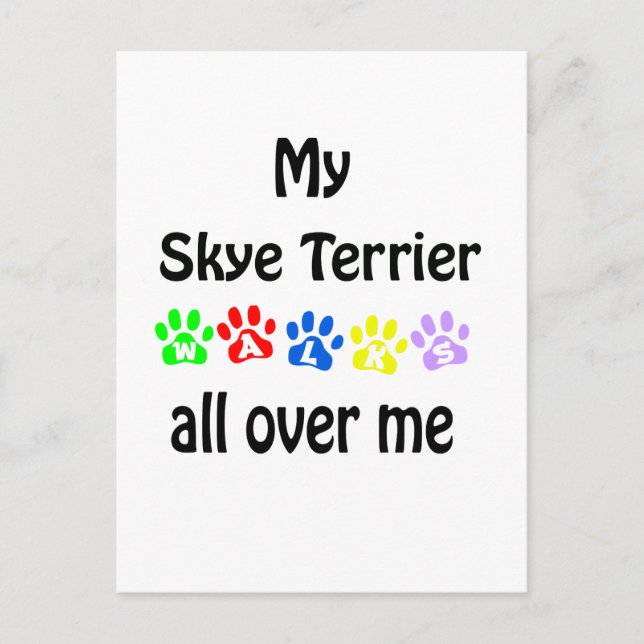 Skye Terrier Walks Design Vykort (Framsida)