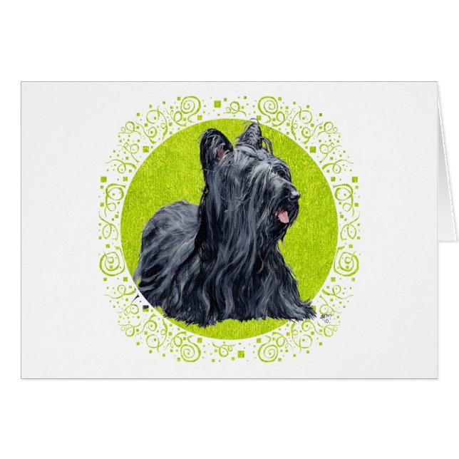 Skye Terriers Gröna Gräs Hälsningskort (Framsidan Horizontal)