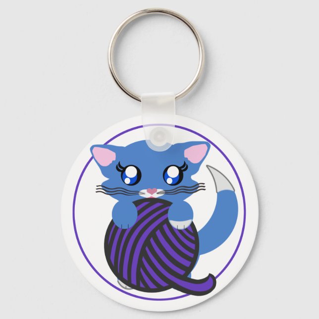 Skye Toon Kattunge Kitten Keychain Nyckelring (Framsida)