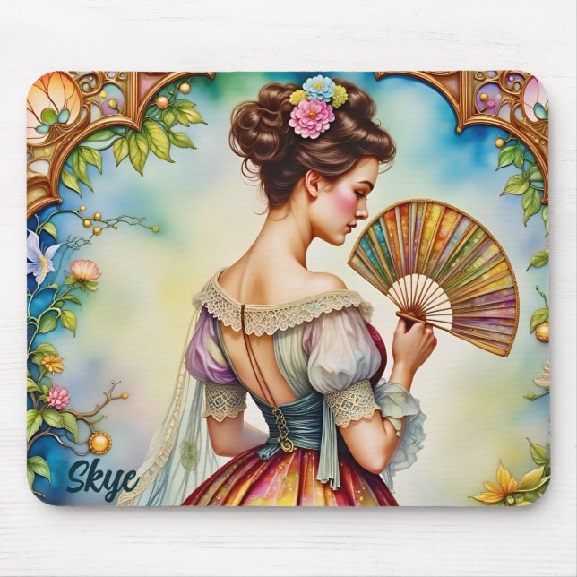 SKYE ~ Vacker Vintage Woman ~ Mousepad Musmatta (Framsidan)
