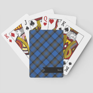 Skyeöns turkos och vit högländska plaid casinokort