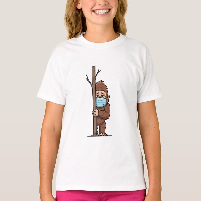 Skygga Maskerade Sasquatch-Barn T Shirt (Framsida)