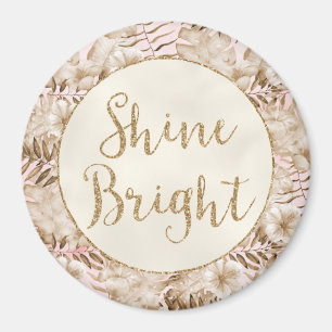 skygn av Tropiska Blommigten Guld Glitter Magnet