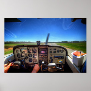 Skyhawk cockpit i HDR Poster