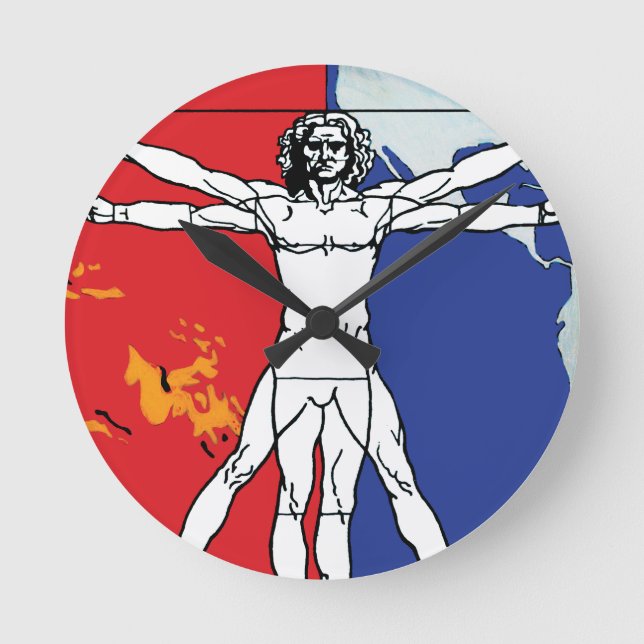 Skylab 2 Vitruvian Man Uppdrag Patch Logotyp Rund Klocka (Framsida)