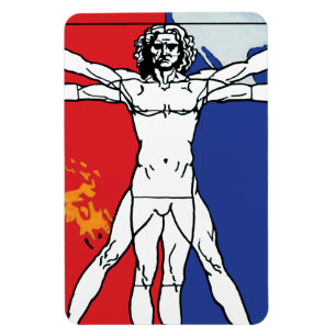 Skylab 2 Vitruvian Man Uppdragslapp Logo Magnet