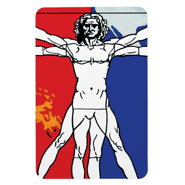 Skylab 2 Vitruvian Man Uppdragslapp Logo Magnet (Vertikal)