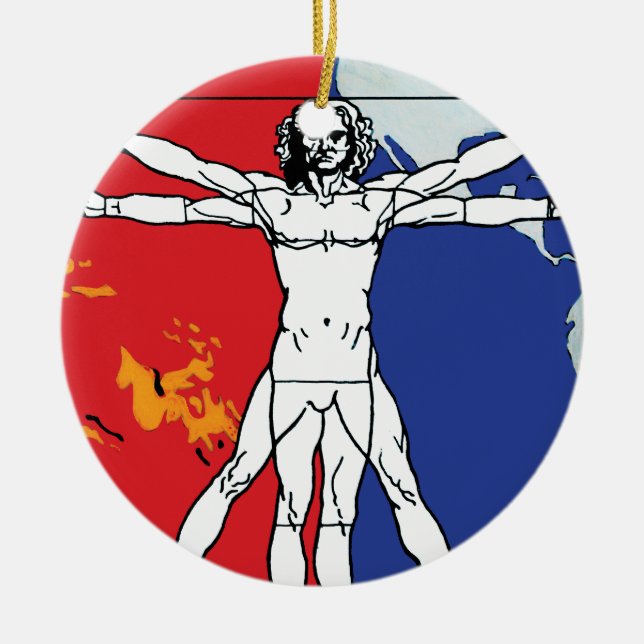 Skylab 2 Vitruvian Man Uppdragslapp Logotyp Julgransprydnad Keramik (Framsidan)
