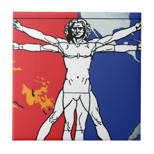 Skylab 2 Vitruvian Man Uppdragslapp Logotyp Kakelplatta