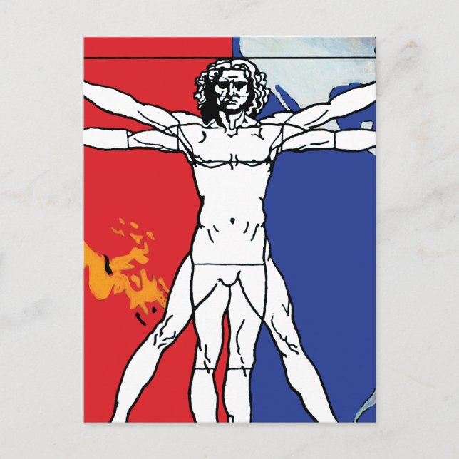 Skylab 2 Vitruvian Man Uppdragslapp Logotyp Vykort (Framsida)