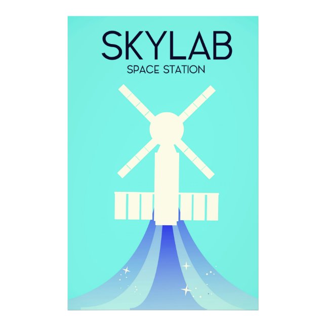 Skylab rymdstation rymdkonst fototryck (Framsidan)