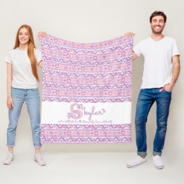 Skylar eget namn som betyder brev monogram fleecefilt
