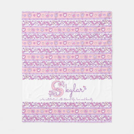 Skylar eget namn som betyder brev monogram fleecefilt