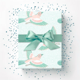 Skylark in Teal and Flamingo Presentpapper