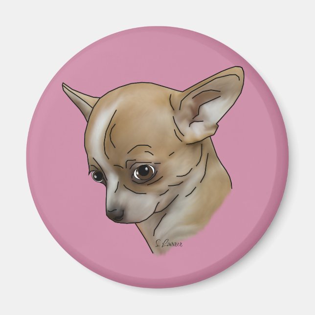 Skyldig chihuahua-valp magnet (Framsidan)