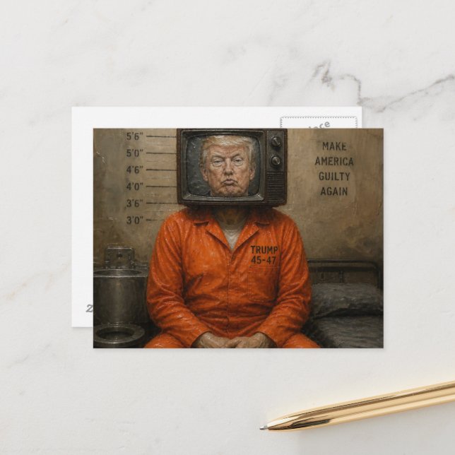 Skyldig Trump sitter i fängelse  Vykort (Fram/Back In Situ)