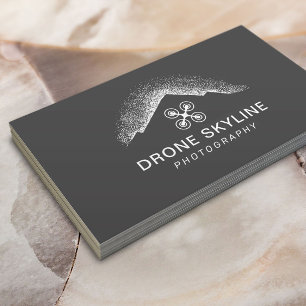 Skyline Aerial Video och Fotography Modern Grått Visitkort