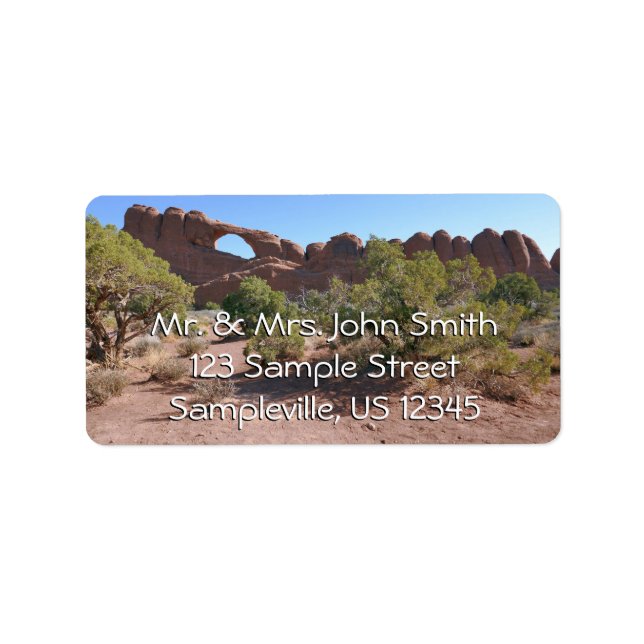 Skyline Arch vid Arches National Park Adressetikett (Framsidan)