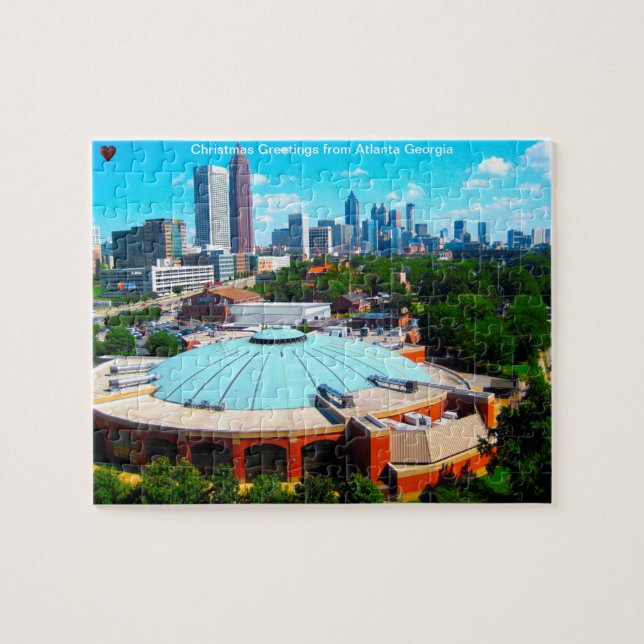 Skyline Atlanta Georgia Jigszle Puzzle Pussel (Horisontell)