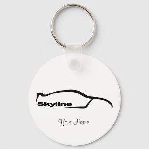 Skyline Black Silhouette Logotyp Nyckelring