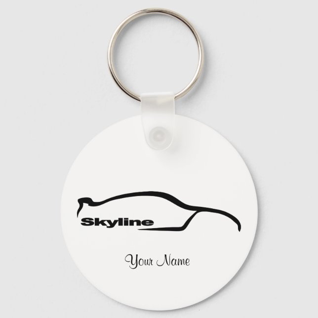 Skyline Black Silhouette Logotyp Nyckelring (Framsida)