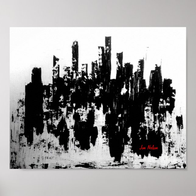 Skyline Black & white Poster (Framsidan)