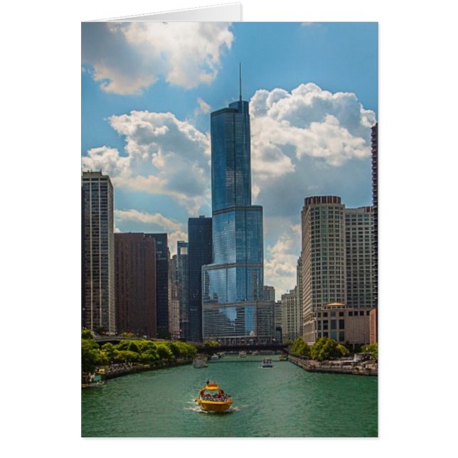 Skyline Chicago Hälsningskort (Framsidan)