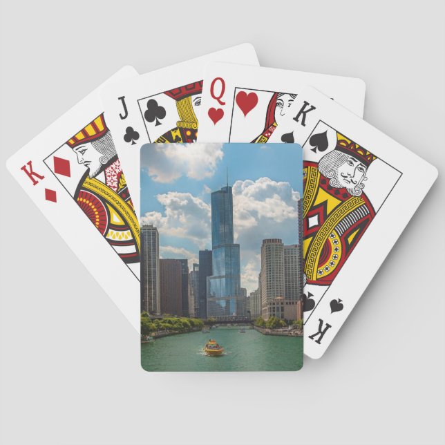 Skyline Chicago Spel Kort (Baksidan)