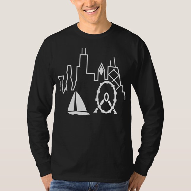 Skyline Chicago T Shirt (Framsida)