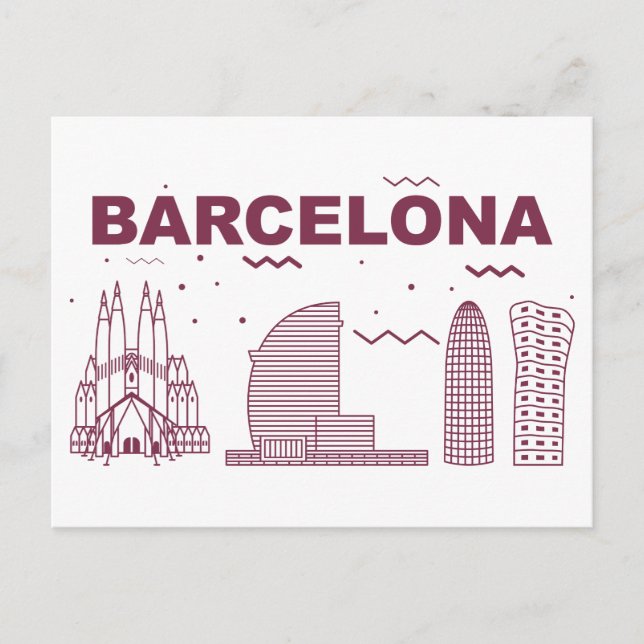 Skyline City Ligcape | Barcelona, Spanien Vykort (Framsida)