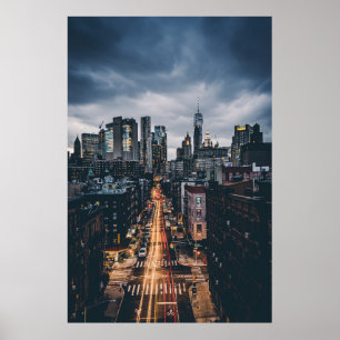 SKYLINE CITY SCENERY VY FRÅN MANHATTAN BRIDG POSTER