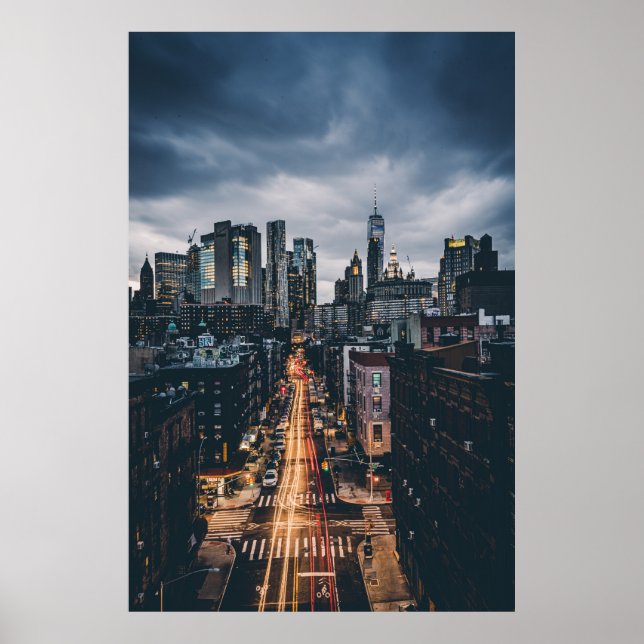 SKYLINE CITY SCENERY VY FRÅN MANHATTAN BRIDG POSTER (Framsidan)