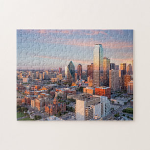 Skyline Dallas Downtown Dallas View Väster End Dal Pussel