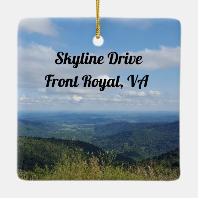 Skyline drive Front royal, Virginia-fotografi Julgransprydnad Keramik (Baksida)